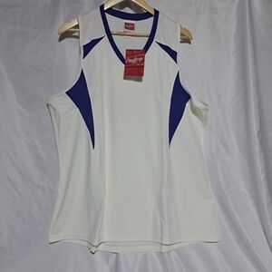 NWT Rawlings Shirt Adult Basketball‎ Jersey Sleeveless Size 2X Blue White Mesh